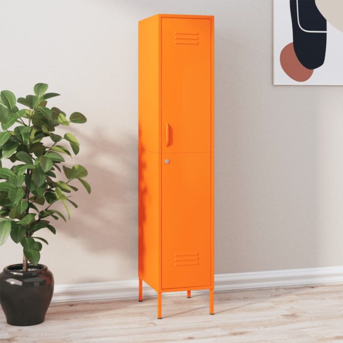 Armoire à casiers Orange 35x46x180 cm Acier – Image 1