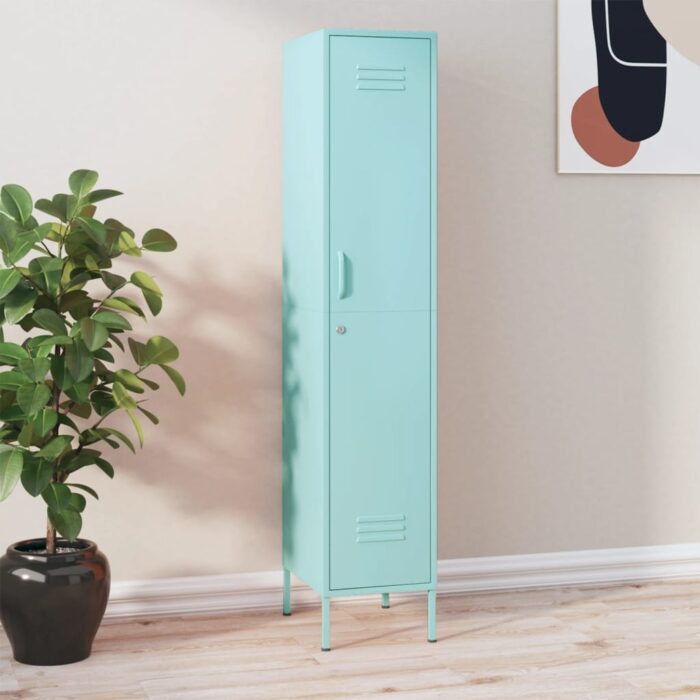 Armoire à casiers Vert menthe 35x46x180 cm Acier – Image 1