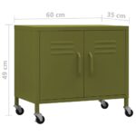 Armoire de rangement Vert olive 60x35x56 cm Acier – Image 7