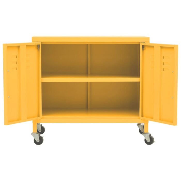 Armoire de rangement Jaune moutarde 60x35x56 cm Acier – Image 5