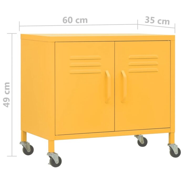 Armoire de rangement Jaune moutarde 60x35x56 cm Acier – Image 7