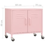 Armoire de rangement Rose 60x35x56 cm Acier – Image 7