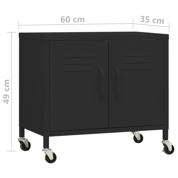 Armoire de rangement Noir 60x35x56 cm Acier – Image 7
