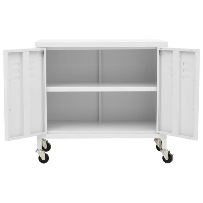 Armoire de rangement Blanc 60x35x56 cm Acier – Image 5