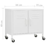 Armoire de rangement Blanc 60x35x56 cm Acier – Image 7