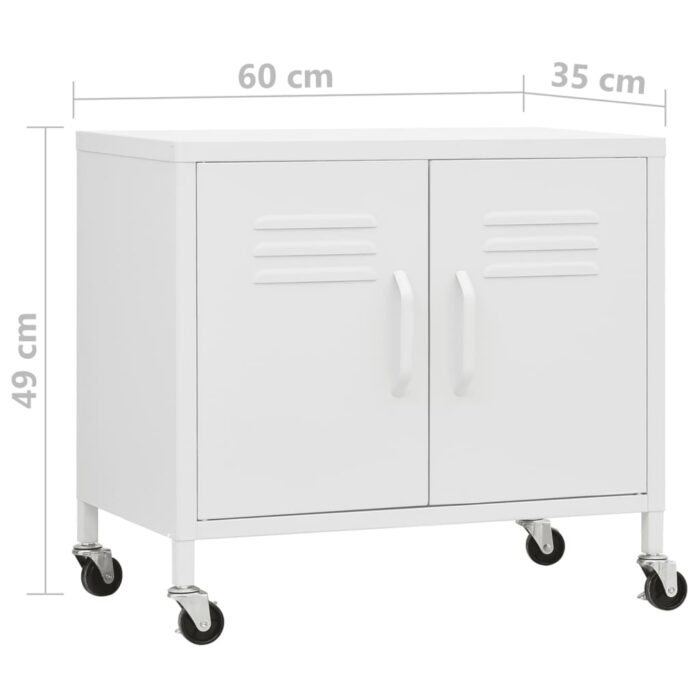 Armoire de rangement Blanc 60x35x56 cm Acier – Image 7