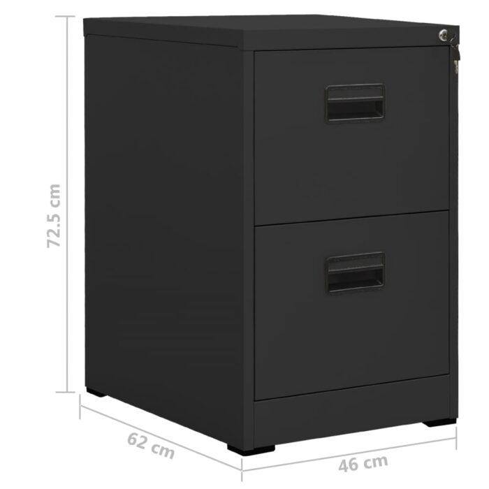 Classeur Anthracite 46x62x72,5 cm Acier – Image 10