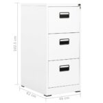Classeur Blanc 46x62x102,5 cm Acier – Image 10