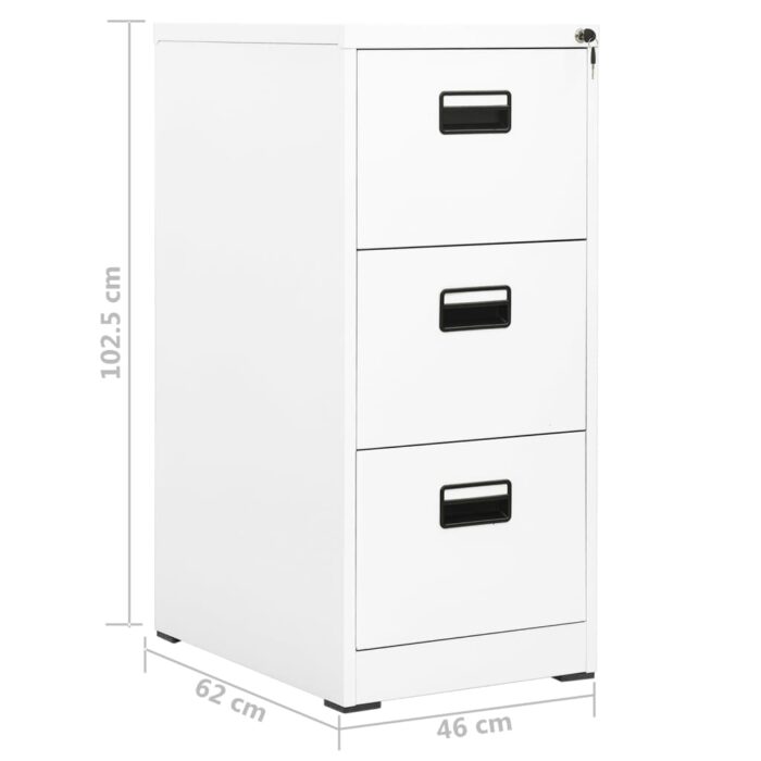 Classeur Blanc 46x62x102,5 cm Acier – Image 10