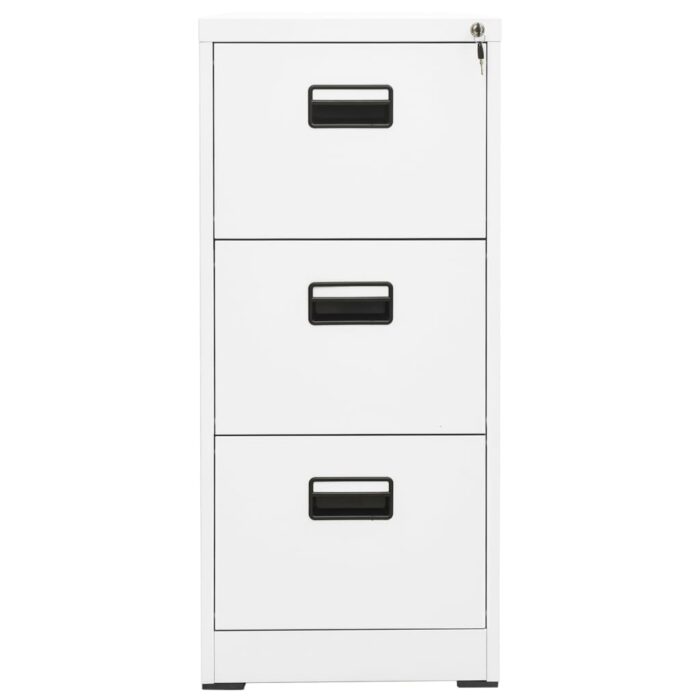 Classeur Blanc 46x62x102,5 cm Acier – Image 3