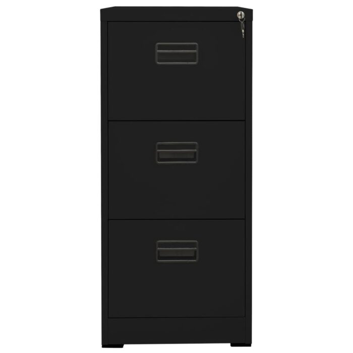Classeur Noir 46x62x102,5 cm Acier – Image 3