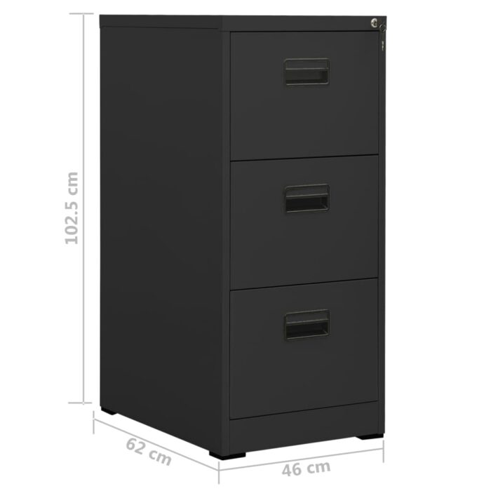 Classeur Anthracite 46x62x102,5 cm Acier – Image 10