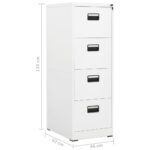 Classeur Blanc 46x62x133 cm Acier – Image 10