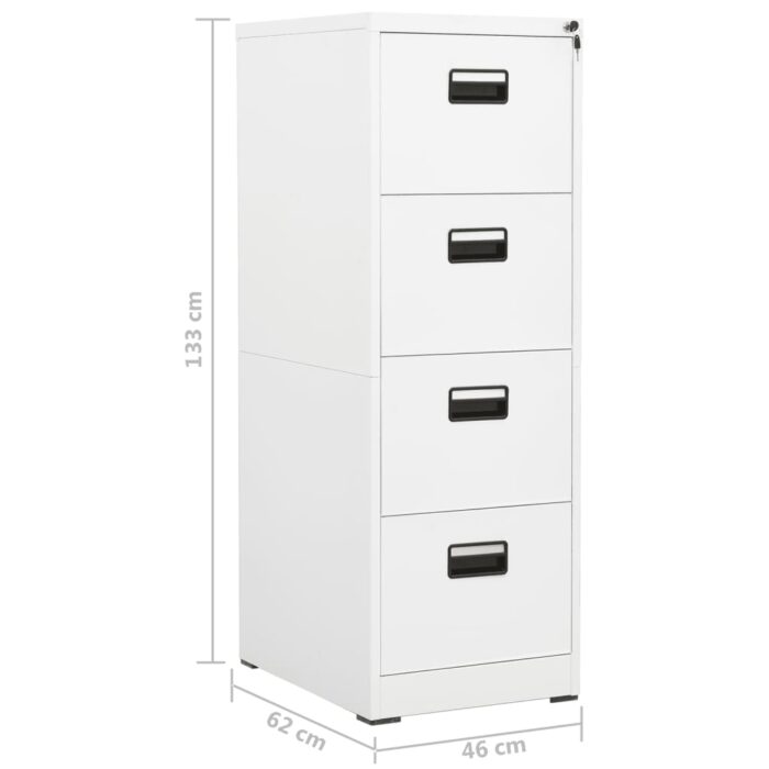 Classeur Blanc 46x62x133 cm Acier – Image 10