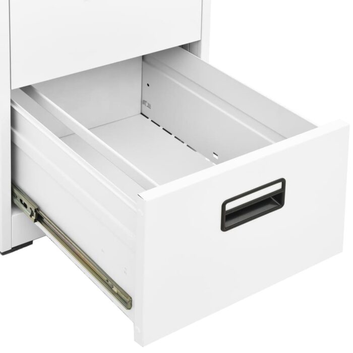 Classeur Blanc 46x62x133 cm Acier – Image 6