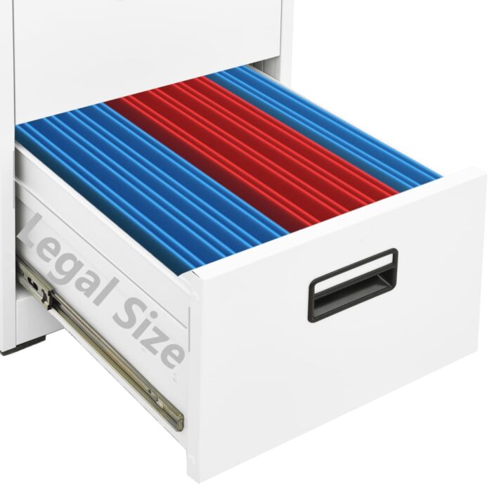 Classeur Blanc 46x62x133 cm Acier – Image 7