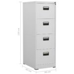 Classeur Gris clair 46x62x133 cm Acier – Image 10