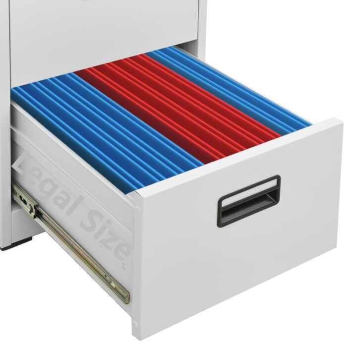 Classeur Gris clair 46x62x133 cm Acier – Image 7