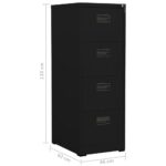 Classeur Noir 46x62x133 cm Acier – Image 10