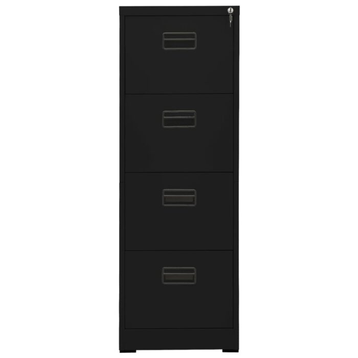 Classeur Noir 46x62x133 cm Acier – Image 3