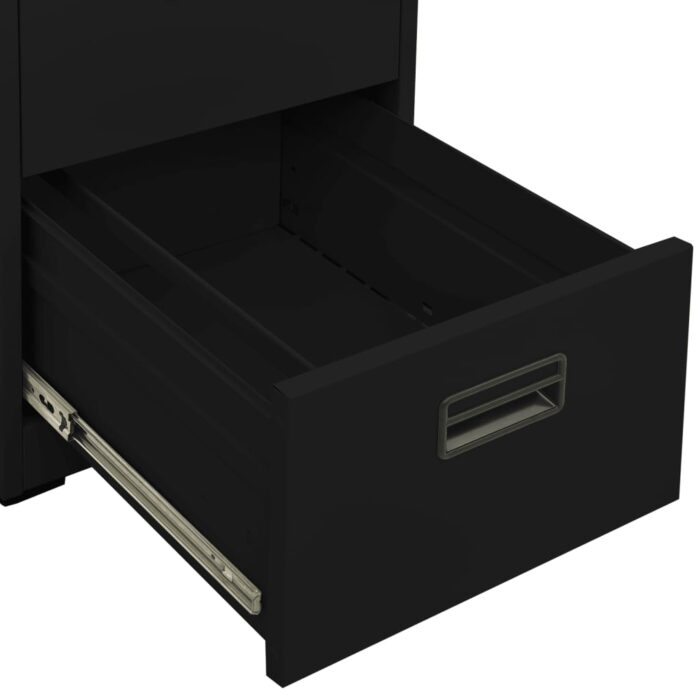 Classeur Noir 46x62x133 cm Acier – Image 8