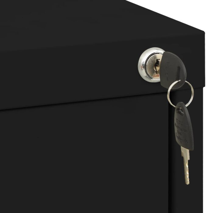 Classeur Noir 46x62x133 cm Acier – Image 9