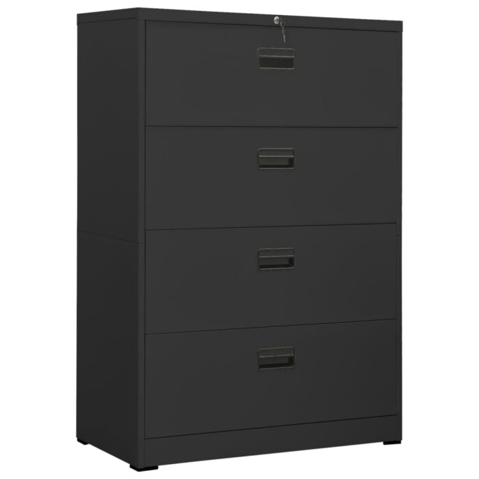 Classeur Anthracite 90x46x134 cm Acier – Image 1