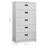 Classeur Gris clair 90x46x164 cm Acier – Image 11