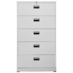 Classeur Gris clair 90x46x164 cm Acier – Image 2