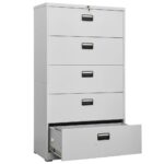 Classeur Gris clair 90x46x164 cm Acier – Image 5