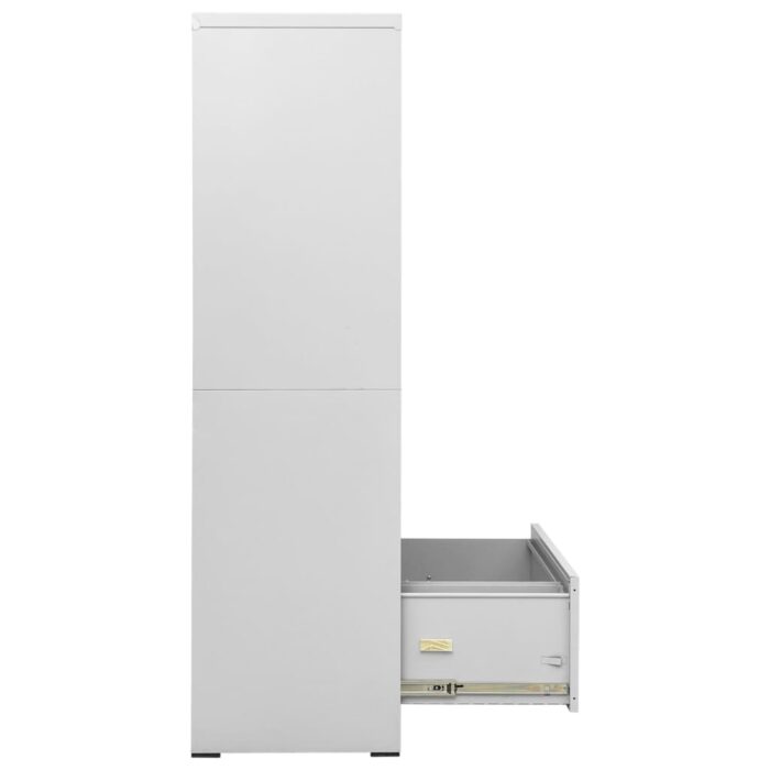Classeur Gris clair 90x46x164 cm Acier – Image 6