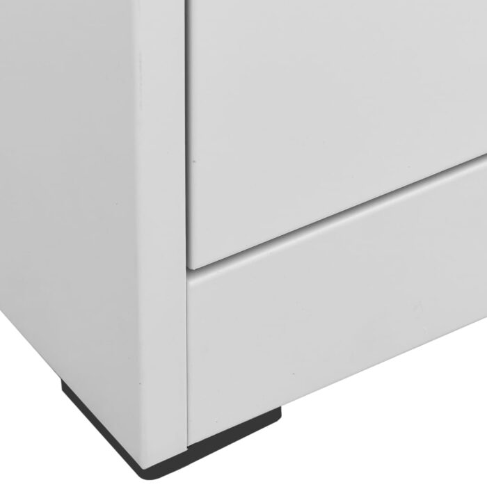 Classeur Gris clair 90x46x164 cm Acier – Image 7