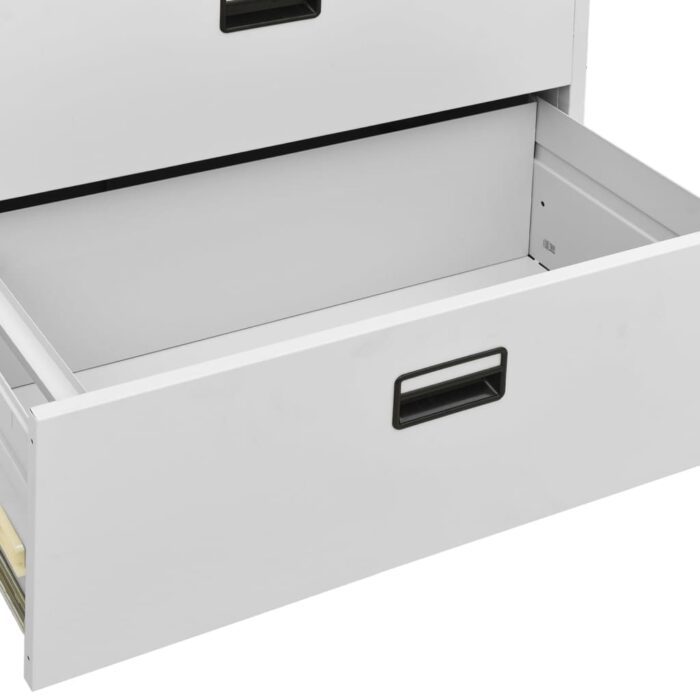 Classeur Gris clair 90x46x164 cm Acier – Image 8