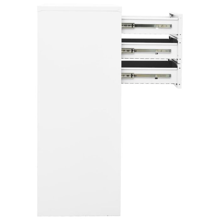 Armoire de bureau Blanc 90x40x102 cm Acier – Image 4