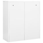 Armoire de bureau Blanc 90x40x102 cm Acier – Image 5