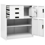 Armoire de bureau Blanc 90x40x102 cm Acier – Image 6