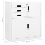 Armoire de bureau Blanc 90x40x102 cm Acier – Image 9