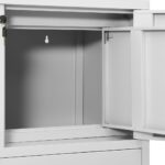 Armoire de bureau Gris clair 90x40x102 cm Acier – Image 7