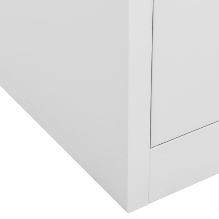 Armoire de bureau Gris clair 90x40x102 cm Acier – Image 8