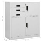 Armoire de bureau Gris clair 90x40x102 cm Acier – Image 9