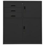 Armoire de bureau Anthracite 90x40x102 cm Acier – Image 2