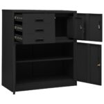 Armoire de bureau Anthracite 90x40x102 cm Acier – Image 6