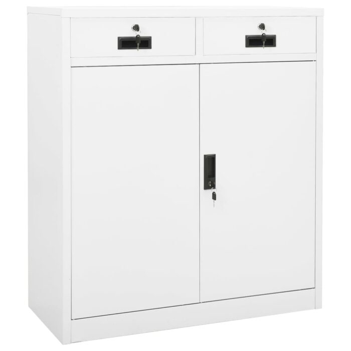 Armoire de bureau Blanc 90x40x102 cm Acier – Image 1