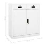 Armoire de bureau Blanc 90x40x102 cm Acier – Image 10