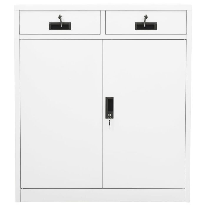 Armoire de bureau Blanc 90x40x102 cm Acier – Image 4