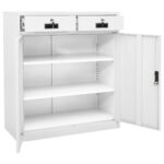 Armoire de bureau Blanc 90x40x102 cm Acier – Image 8