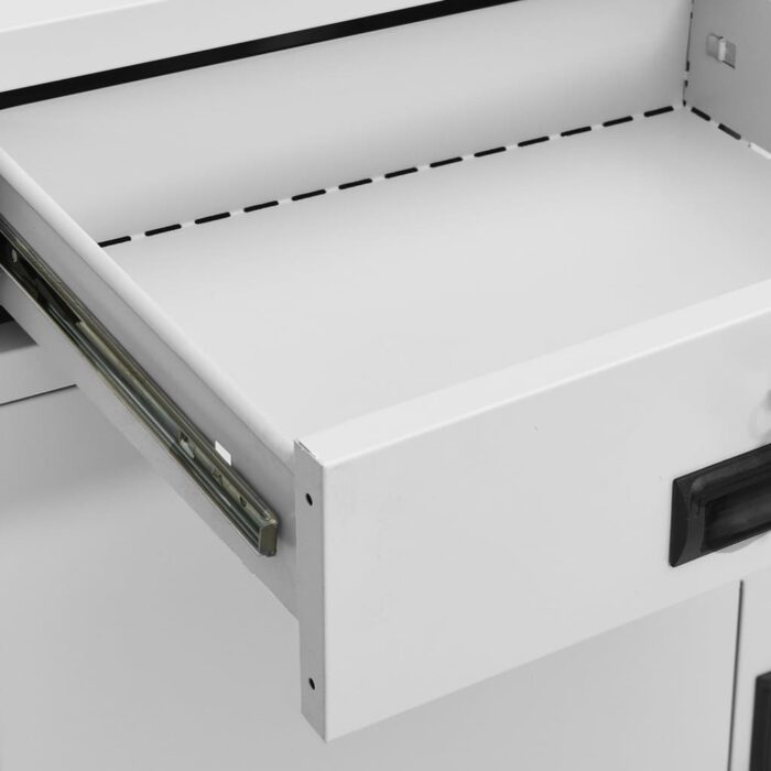 Armoire de bureau Gris clair 90x40x102 cm Acier – Image 3