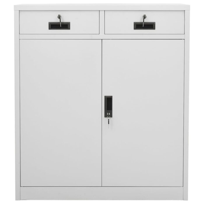 Armoire de bureau Gris clair 90x40x102 cm Acier – Image 4