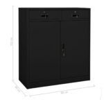 Armoire de bureau Noir 90x40x102 cm Acier – Image 10