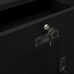 Armoire de bureau Noir 90x40x102 cm Acier – Image 2